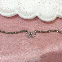 Pulseira Corações e Cristais Prata 925