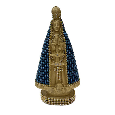 Foto Nossa Senhora Aparecida Pérolas Azuis Gesso