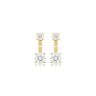 Foto Brinco Ear Jacket Duas Zircônias com Ajuste