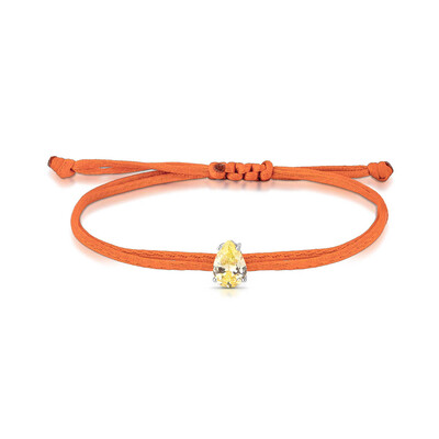 Foto Pulseira Fio de Seda Pingente em Prata 925