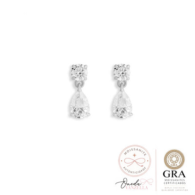 Foto Brinco Gota Pendurada - Moissanite