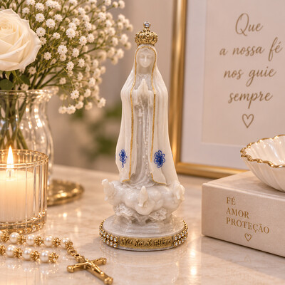 Foto Nossa Senhora de Fátima Decoupage Resina