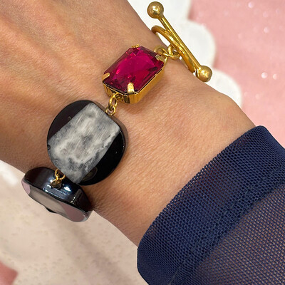 FotoPulseira Resina e Cristal