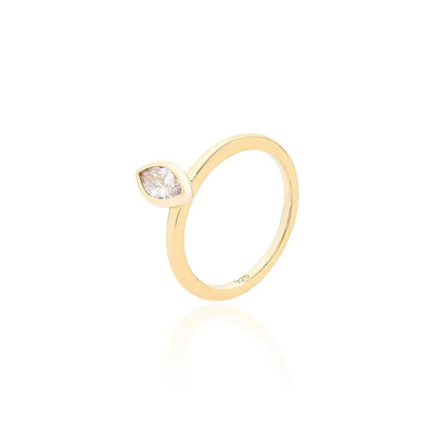 Foto Anel Solitário Navete Prata 925