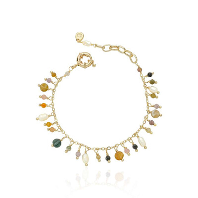 Foto Pulseira Cristais e Pérolas Pendentes