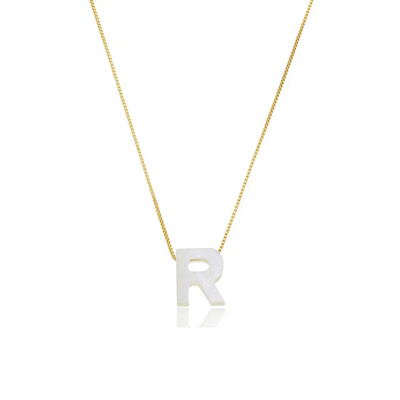 Foto Colar Letra Madrepérola