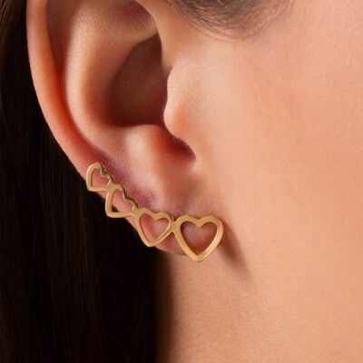 Foto Brinco Earcuff 4 Corações