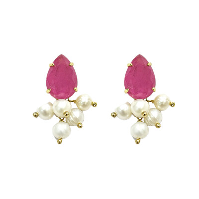 Foto Brinco Gota Pink Fusion