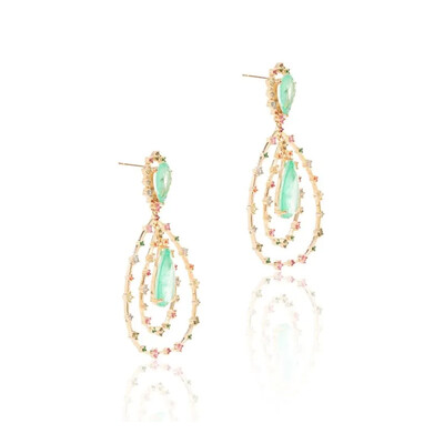 FotoBrinco Gota Turmalina e Zircônias Rainbow