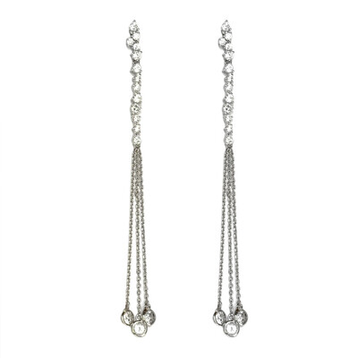 Foto Brinco Longo Correntes Zircônias