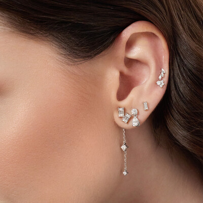 Foto Brinco Gota Pendurada - Moissanite