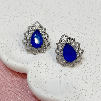 FotoBrinco Gota Safira Prata 925