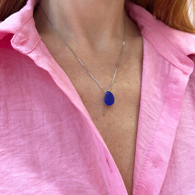 FotoColar Gota Safira Prata 925