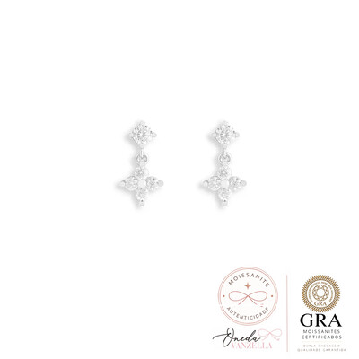 Foto Brinco Flor Pendurada - Moissanite