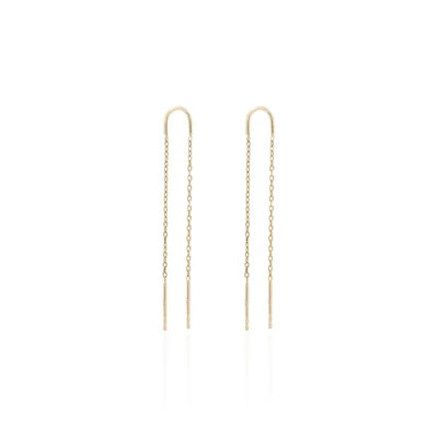 Foto Brinco Duas Correntes 4cm Prata 925