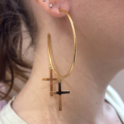 Foto Argola Cruz Dupla