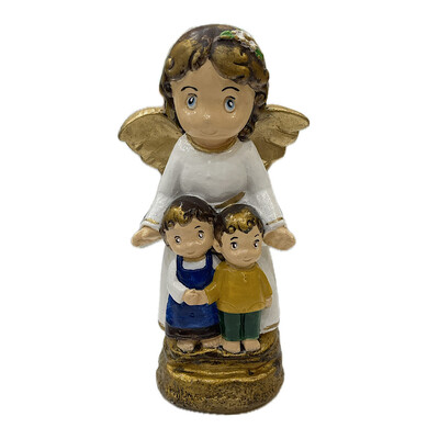 Foto Anjo da Guarda e Duas Crianças Gesso