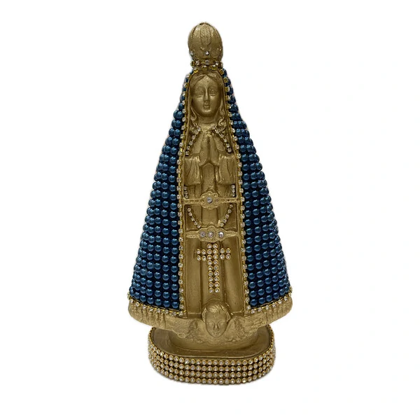 Nossa Senhora Aparecida Pérolas Azuis Gesso