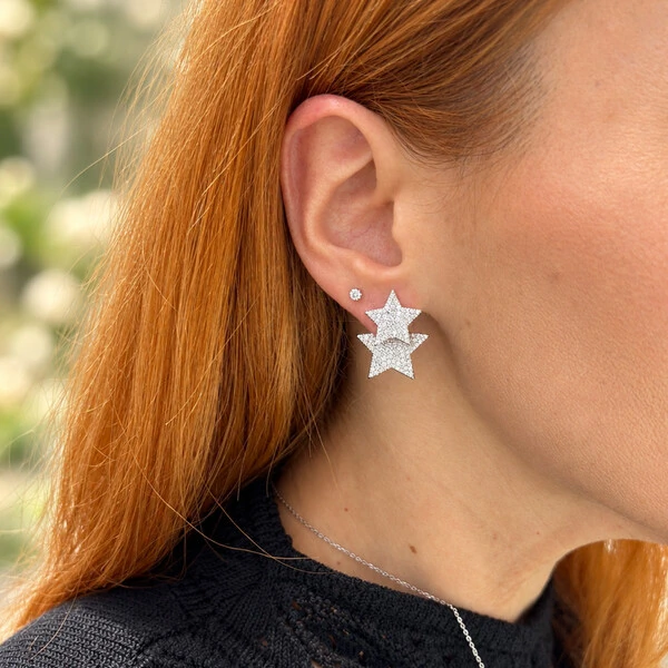 Brinco Ear Jacket Estrelas