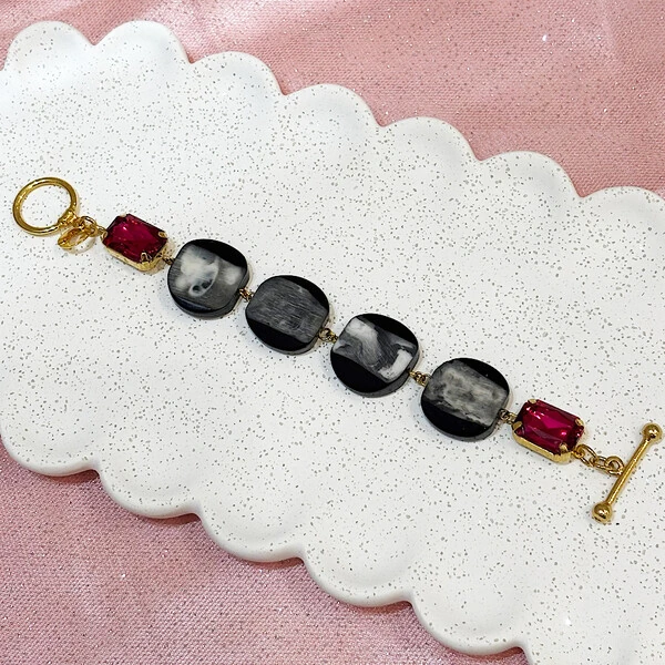 Pulseira Resina e Cristal