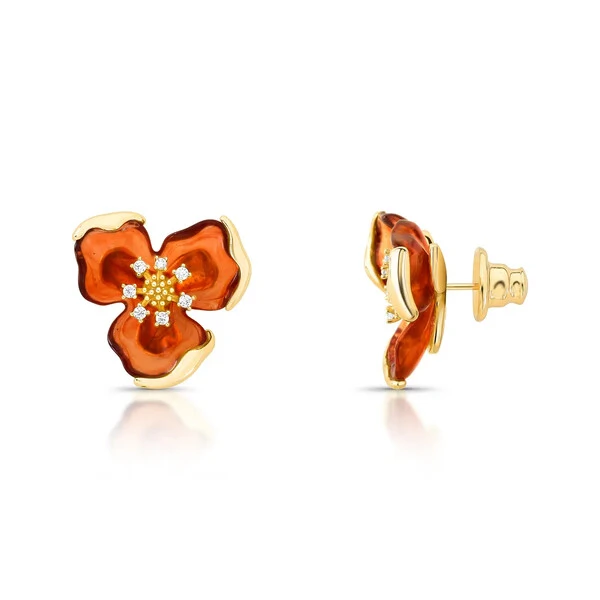 Brinco Flor Marrom