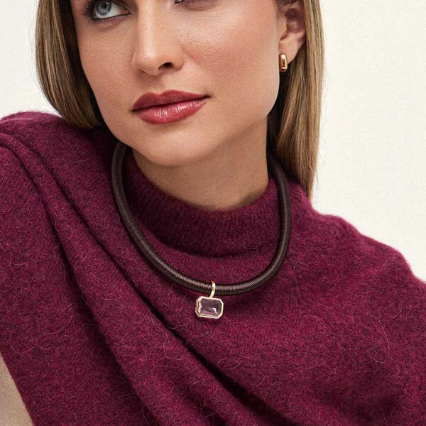 Pingente Retangular Zircônia