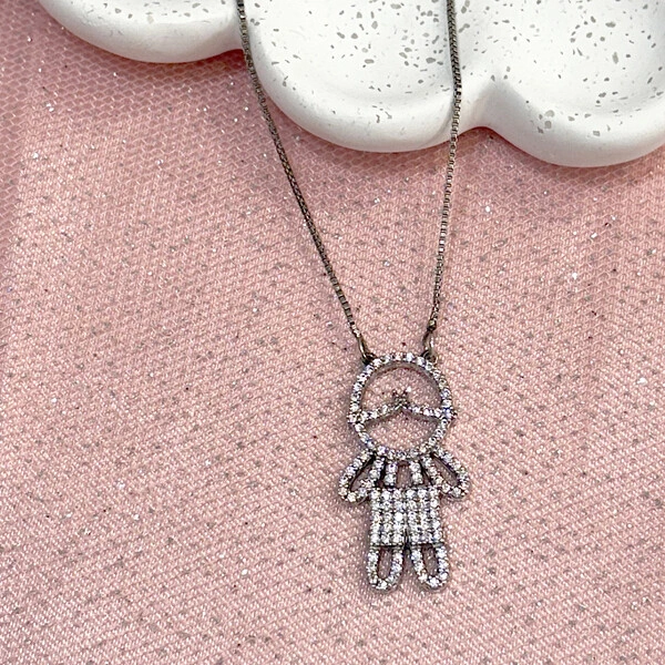 Colar Menino Grande Cravejado