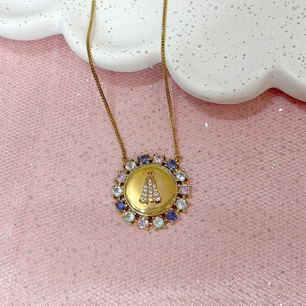 Colar Nossa Senhora Aparecida Prata 925