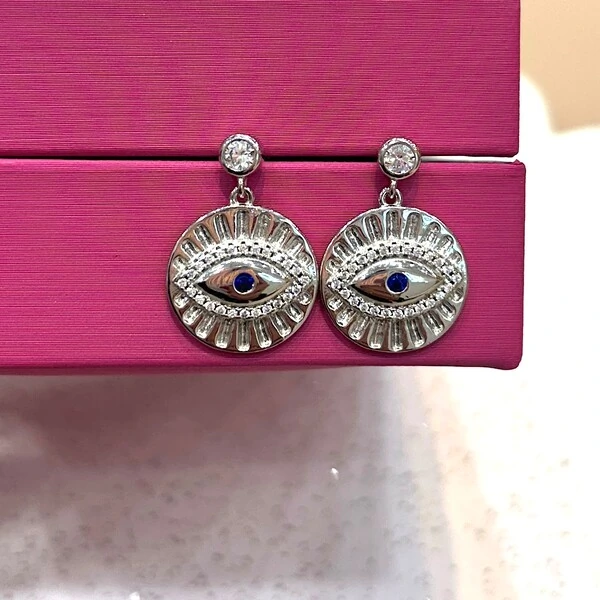 Brinco Olho Grego Prata 925