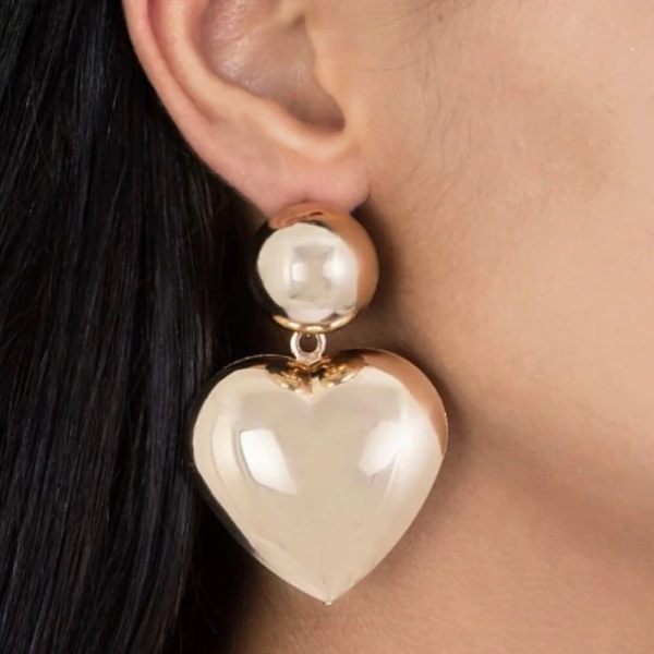 Brinco Max Coração Gold