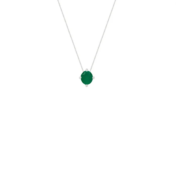 Colar Mini Ponto de Luz Esmeralda