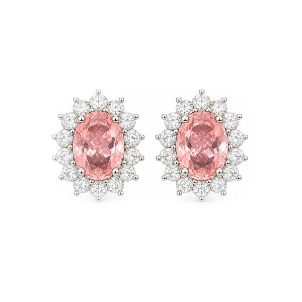 Brinco Rosa Cravejado