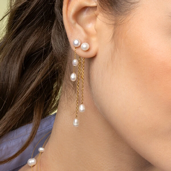 Brinco Correntes Pérolas