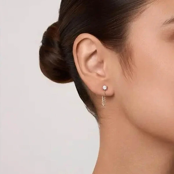 Brinco Fio Ponto de Luz Prata 925