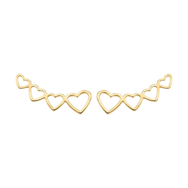 Brinco Ear cuff 4 Corações