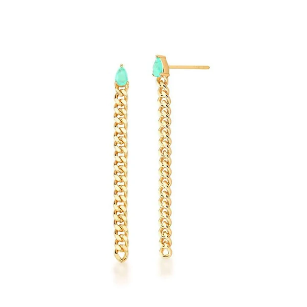 Brinco Corrente Gota Turmalina