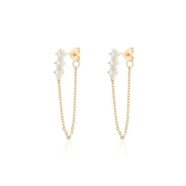 Brinco Ear Line Pontos de Luz Prata 925