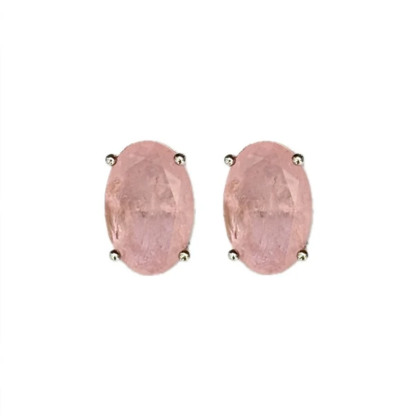 Brinco Oval Rosa Fusion