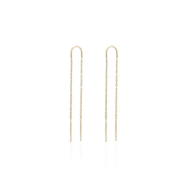 Brinco Duas Correntes 4cm Prata 925