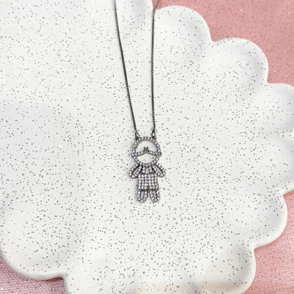 Colar Menino Grande Cravejado