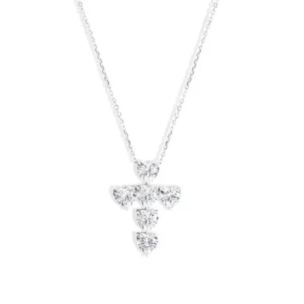 Colar Cruz de Corações Prata 925