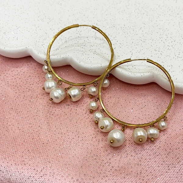 Argola Chuva de Pérolas