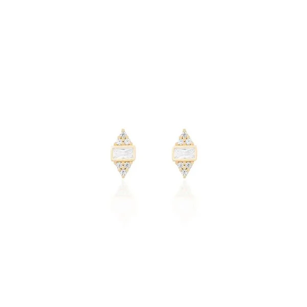 Brinco Dois Triângulos Prata 925