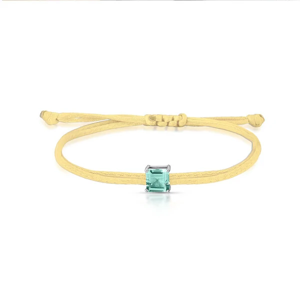 Pulseira Fio de Seda Pingente em Prata 925