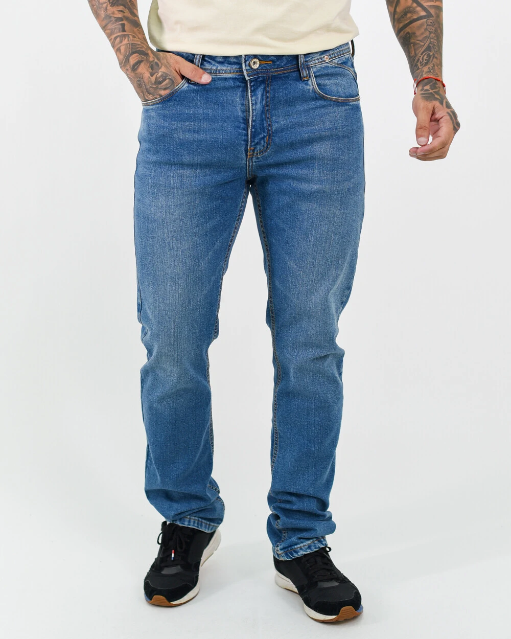 Foto Calça Masculina Slim com Recortes