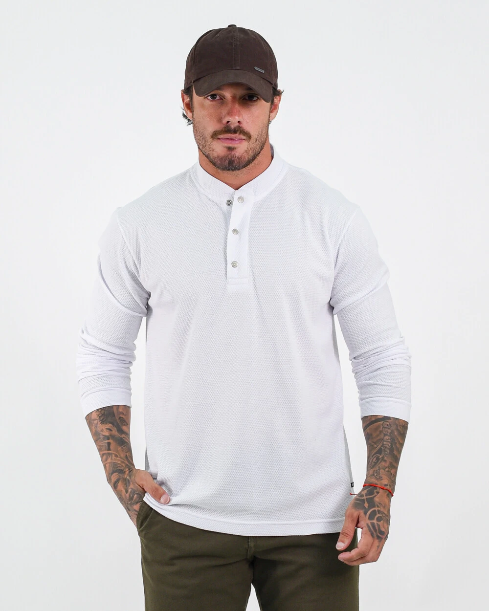 Foto Camiseta Henley Manga Longa