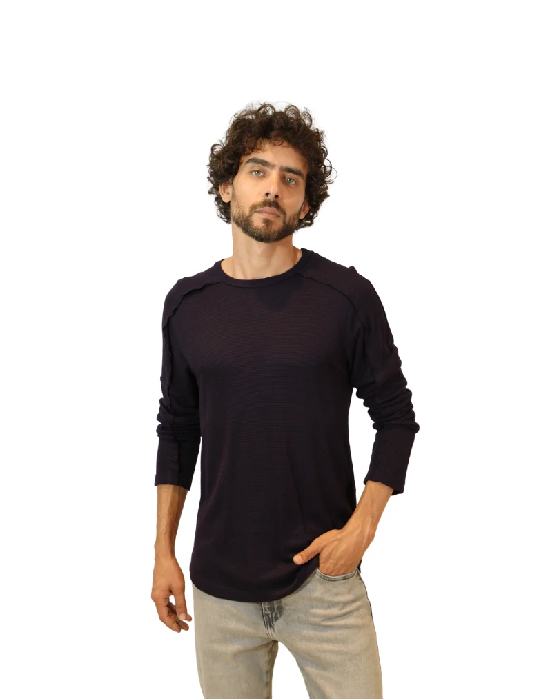 FotoT- Shirt Manga Longa Recortes