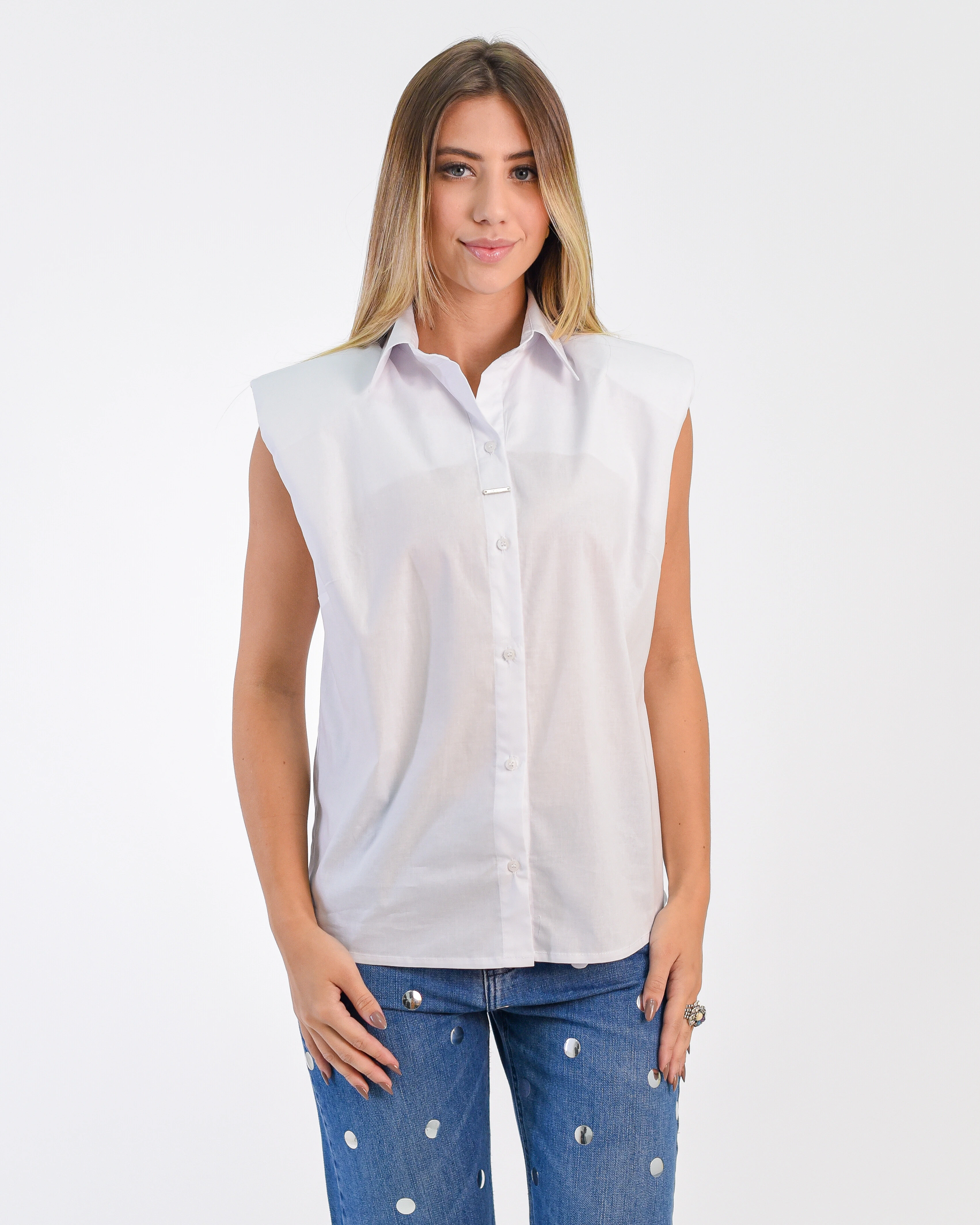 Foto Camisa Feminina com Ombreiras