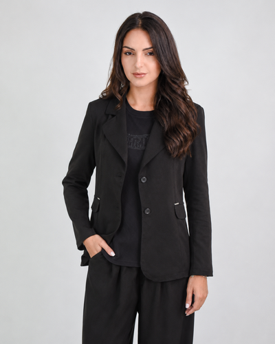 Foto Blazer Alfaiataria Linho Bordado na Manga