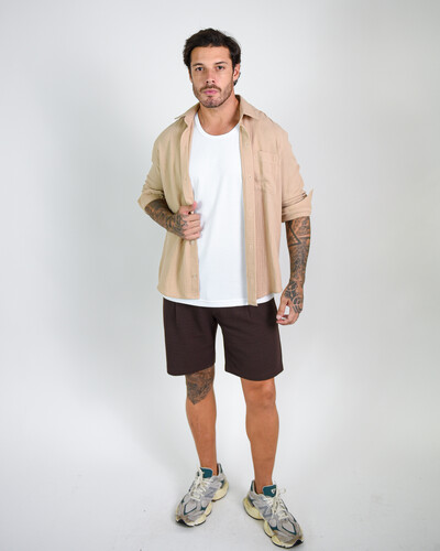 Foto Bermuda Masculina Fusion com Pregas
